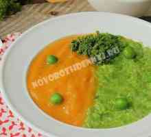 Piure supa de dovleac și mazăre verde
