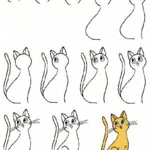 Tutorial etapizată cu privire la modul de a desena o pisică