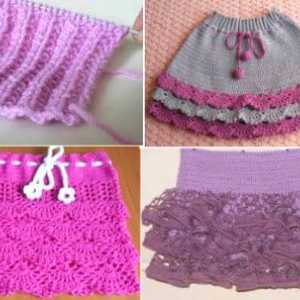 Ace de tricotat fusta pentru fete. microni video și scheme